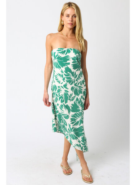 Lush Paradise Linen Blend Midi Dress