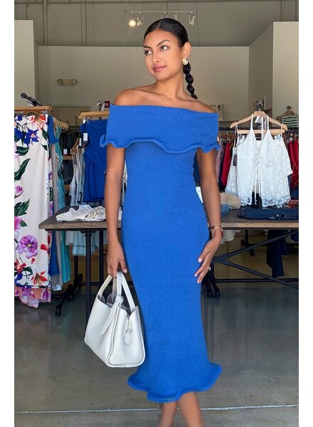 La Belle Azure Knit Midi Dress
