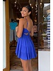 Azure Lace Up Back Mini Dress
