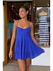 Azure Lace Up Back Mini Dress