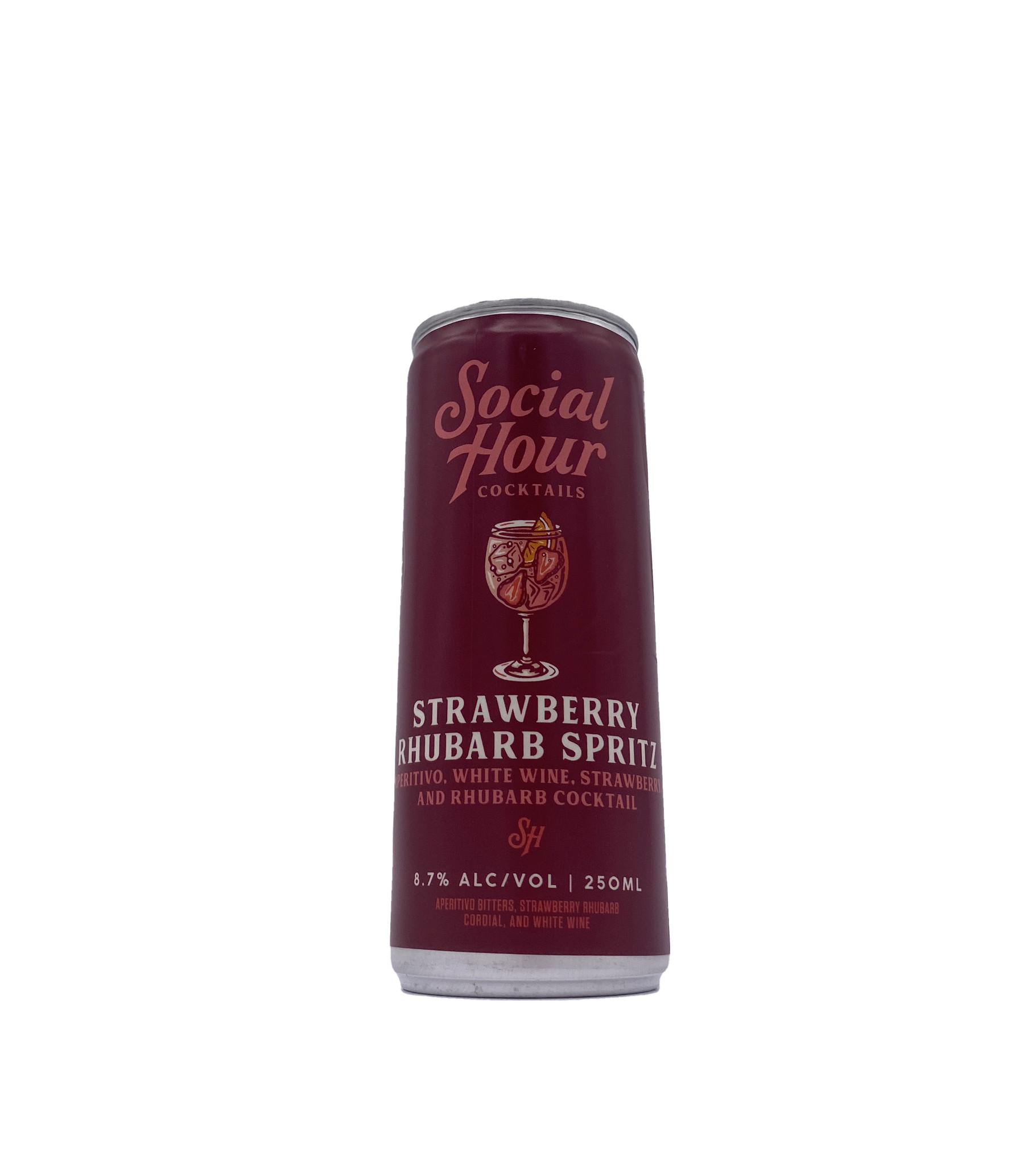 Strawberry Rhubarb Spritz 250ml (can) Social Hour Cocktails