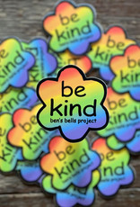 Ben's Bells Vinyl Sticker - be kind Flower Pride