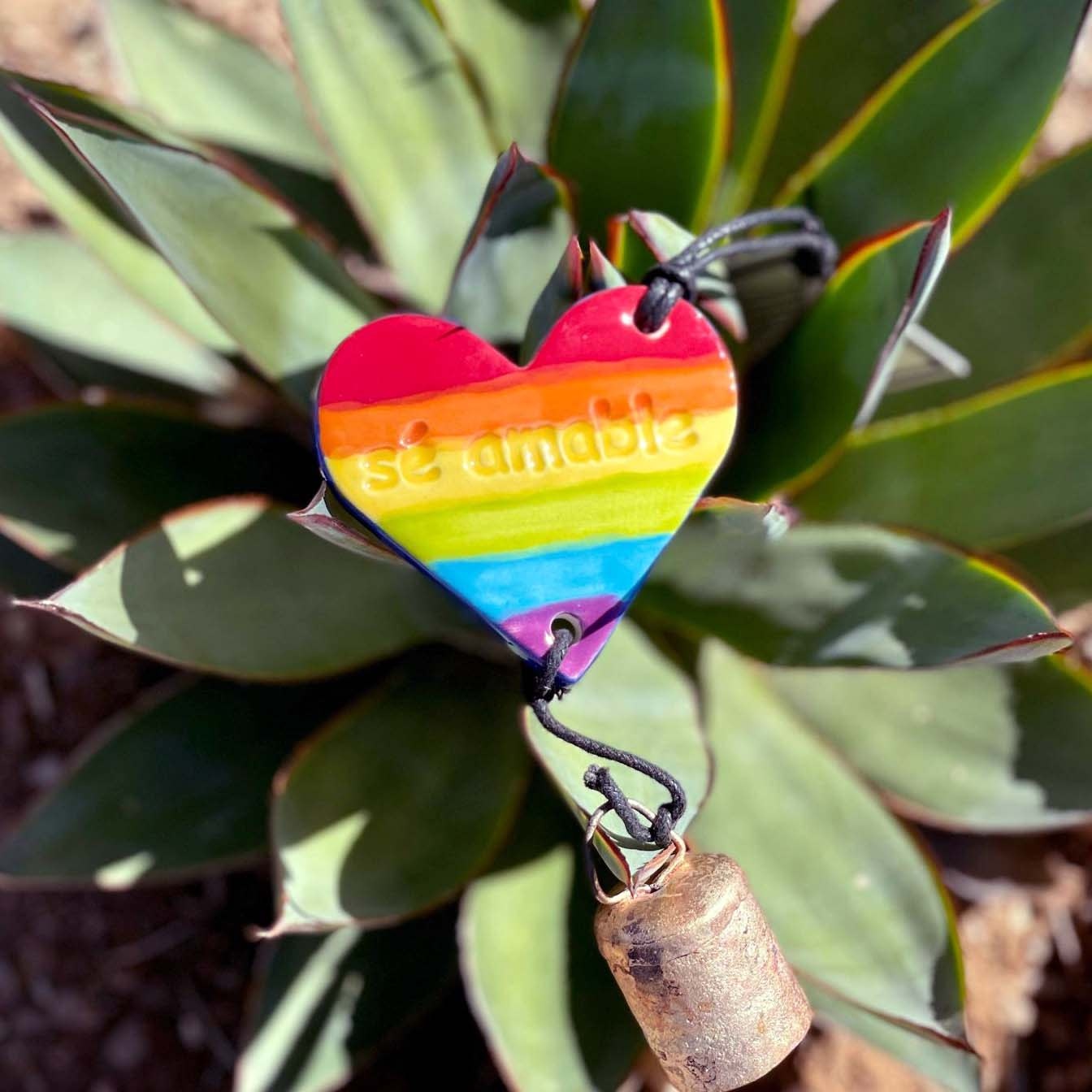 Ben's Bells Heart Ornament - PRIDE Spanish