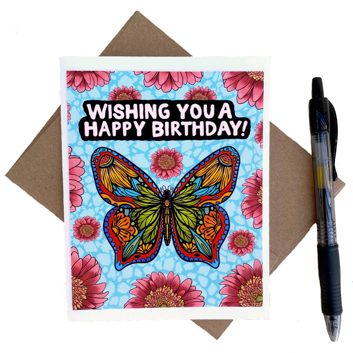 Annotated Audrey Card - Wishing You a Happy  Birthday  (Annotated Audrey)