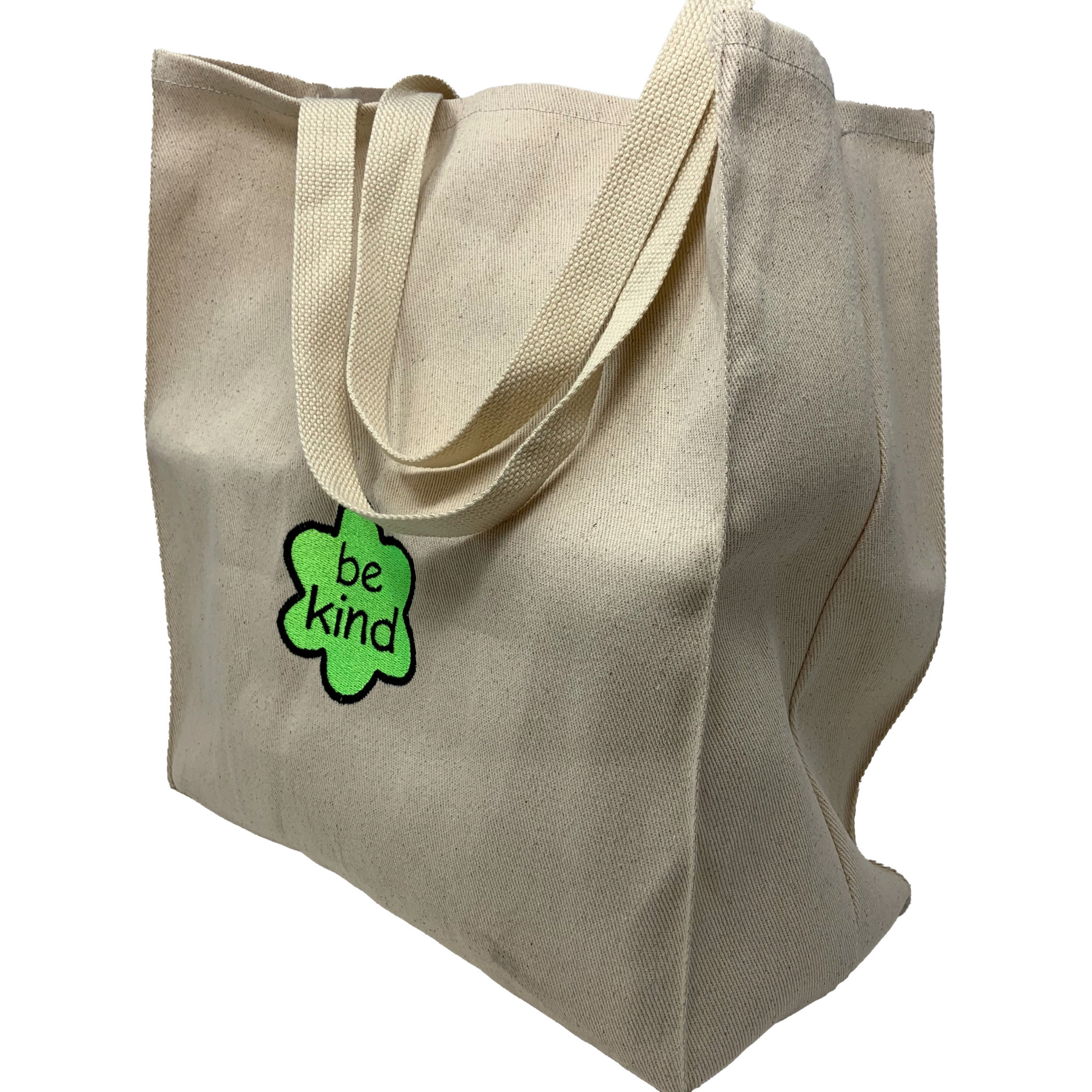 Kind Stitches Embroidered Canvas Tote