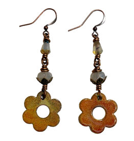 Earrings - Enamel Flower