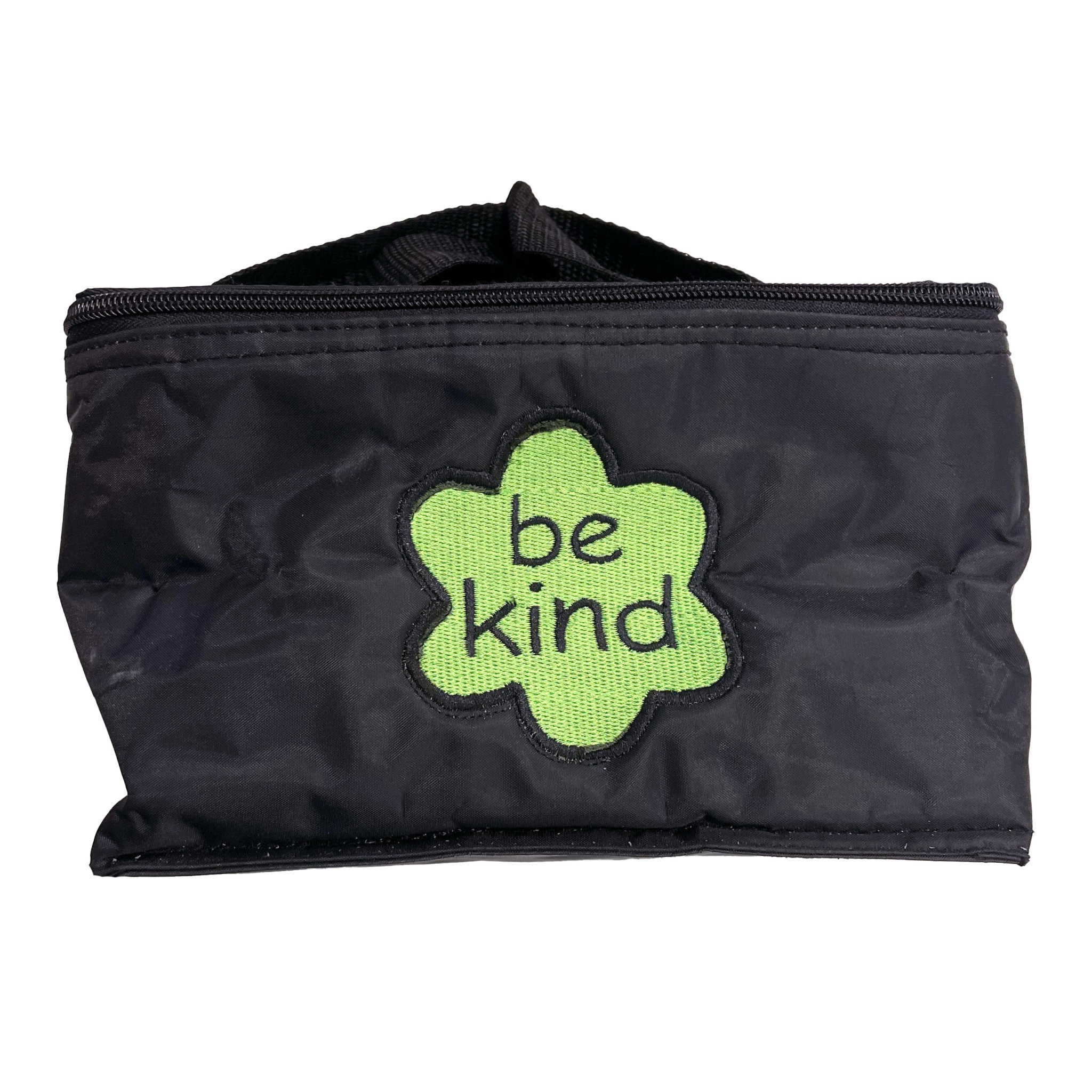 Kind Stitches Embroidered Cube Lunch Tote Black