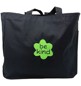 Kind Stitches Embroidered Tote Black