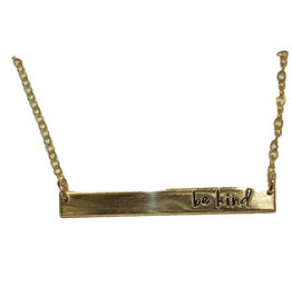 Words by Heart Necklace - Hand Stamped Gold Bar (Words by Heart)