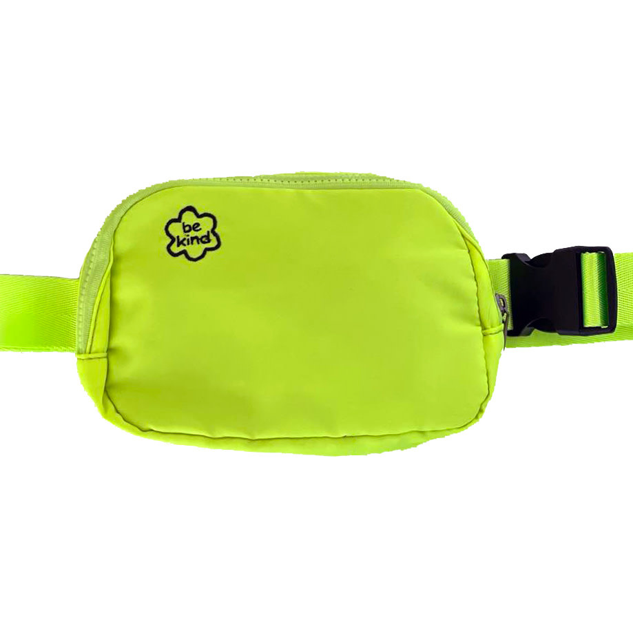 Kind Stitches Belt Bag - Lime Green with Embroidered Flower