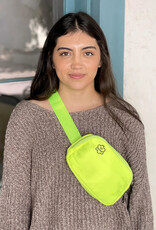 Kind Stitches Belt Bag - Lime Green with Embroidered Flower