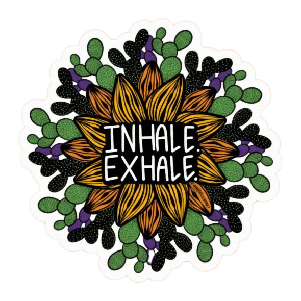 Annotated Audrey Vinyl Sticker - Inhale Exhale