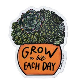 Annotated Audrey Vinyl Sticker - Grow Each Day