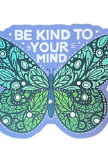 Annotated Audrey Vinyl Sticker - Butterfly Be Kind to Your Mind