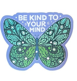 Annotated Audrey Vinyl Sticker - Butterfly Be Kind to Your Mind