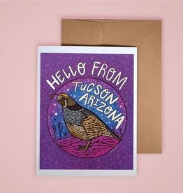 Card - Hello From Tucson Arizona Quail (Annotated Audrey)