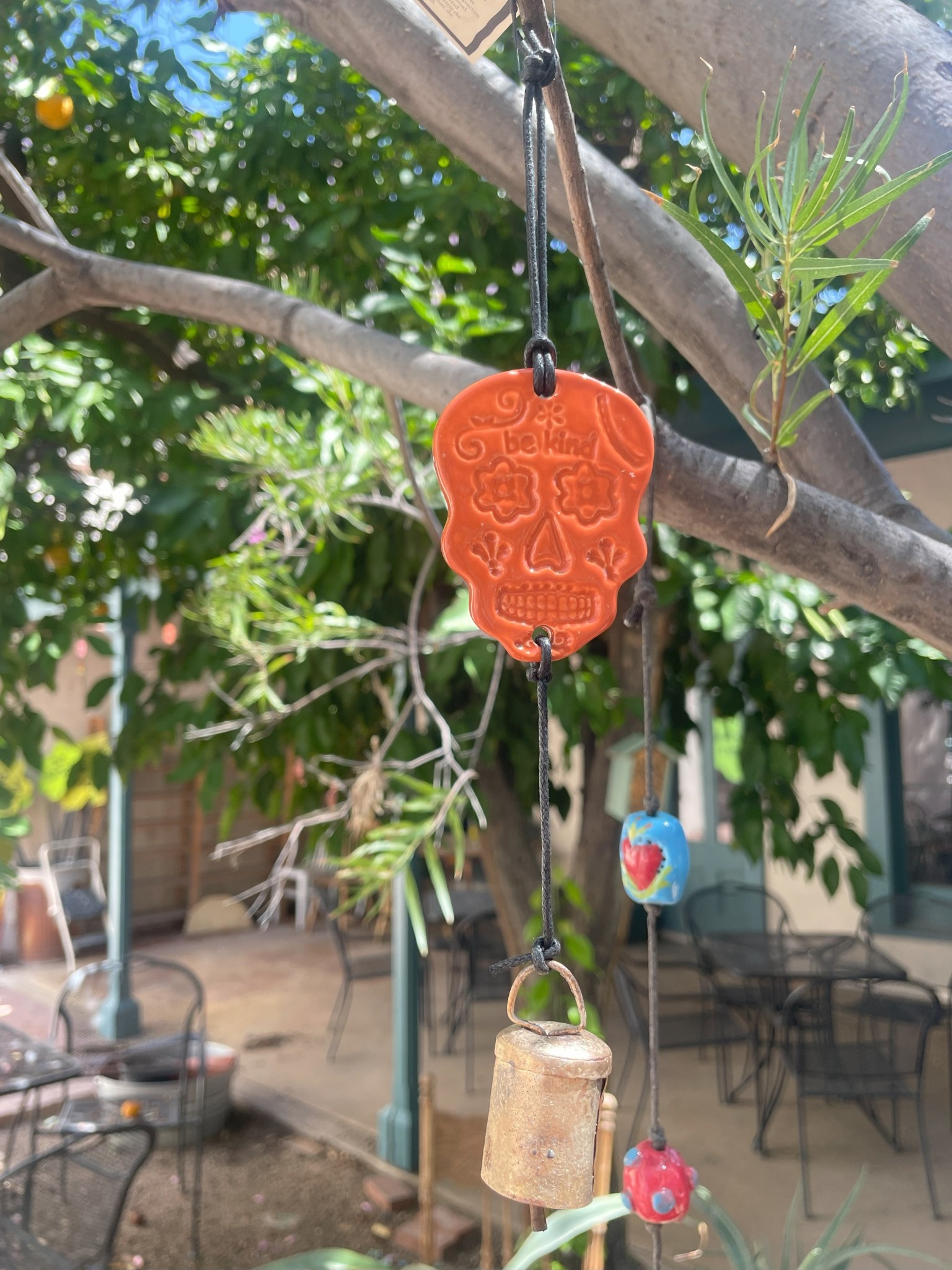 Sugar Skull Ornament Burnt Orange