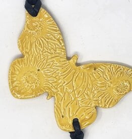 Ben's Bells Butterfly Ornament Yellow Sunflower Pattern