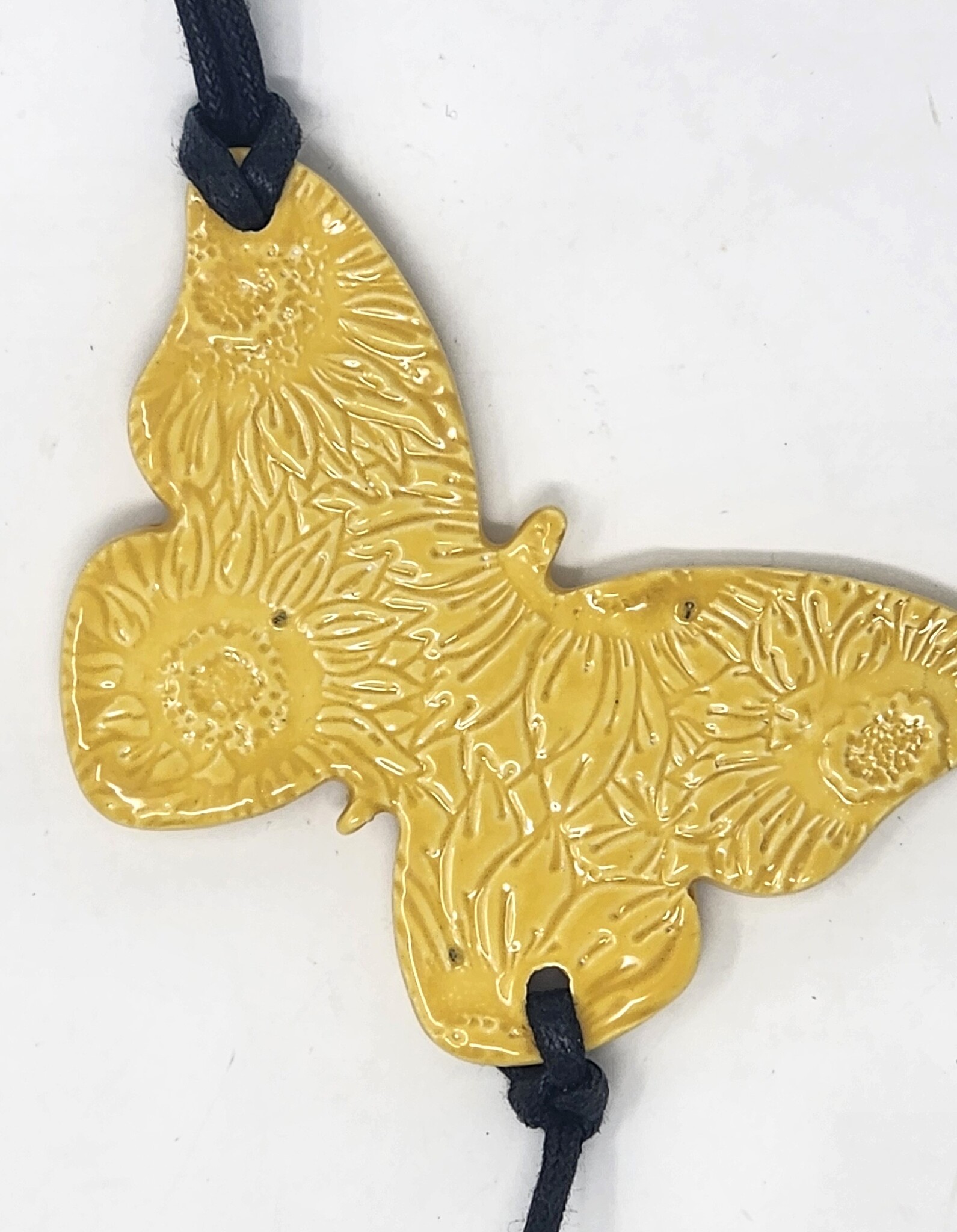 Ben's Bells Butterfly Ornament Yellow Sunflower Pattern