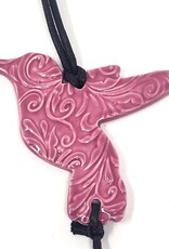 Ben's Bells Hummingbird Ornament Pink Swirl Pattern