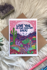 Annotated Audrey Card- Love You To The Moon And Back (Annotated Audrey)