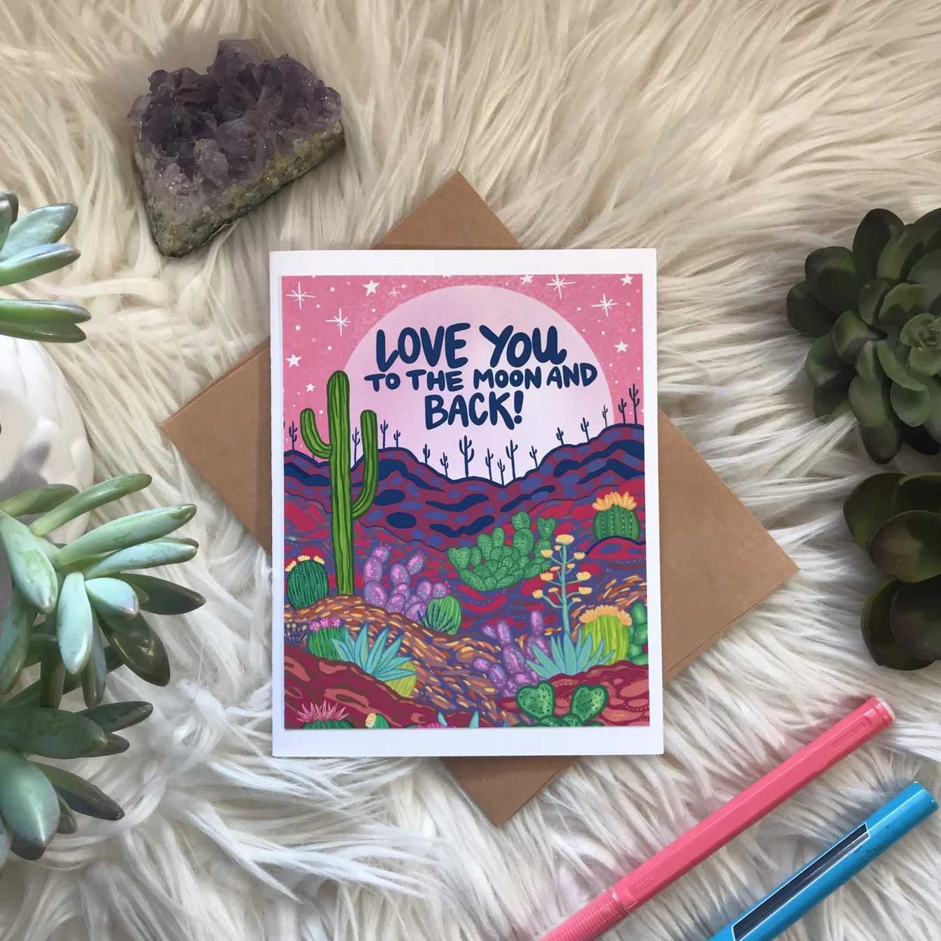 Annotated Audrey Card- Love You To The Moon And Back (Annotated Audrey)