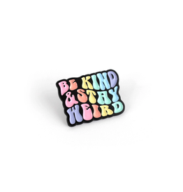 Electric Little Things Enamel Pin - Be Kind & Stay Weird Retro Lettering