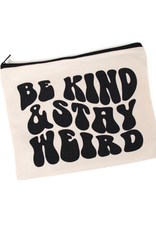 Electric Little Things Zipper Pouch - Be Kind & Stay Weird Natural Canvas