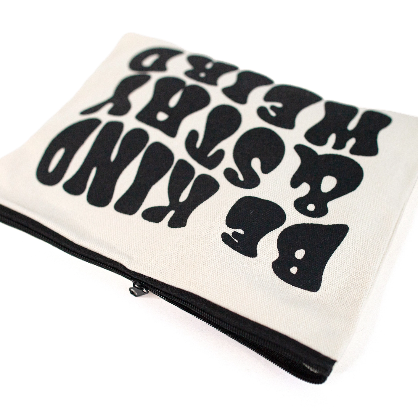 Electric Little Things Zipper Pouch - Be Kind & Stay Weird Natural Canvas
