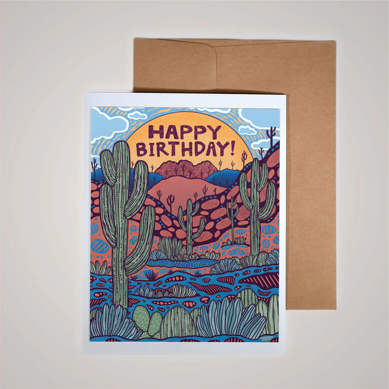 Annotated Audrey Card - Happy Birthday Lovely View