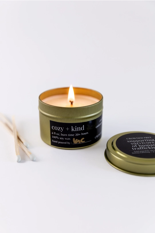 Crowned Free Candle - Cozy & Kind - 4oz