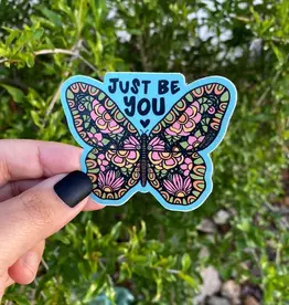 Annotated Audrey Vinyl Sticker - Just Be You Butterfly