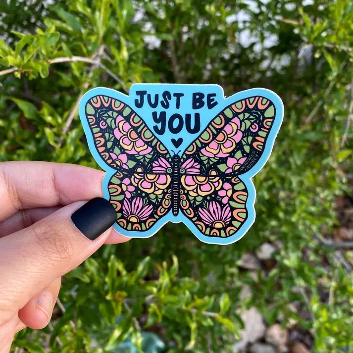 Annotated Audrey Vinyl Sticker - Just Be You Butterfly