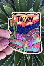 Annotated Audrey Vinyl Sticker - Tucson AZ Orange Sky