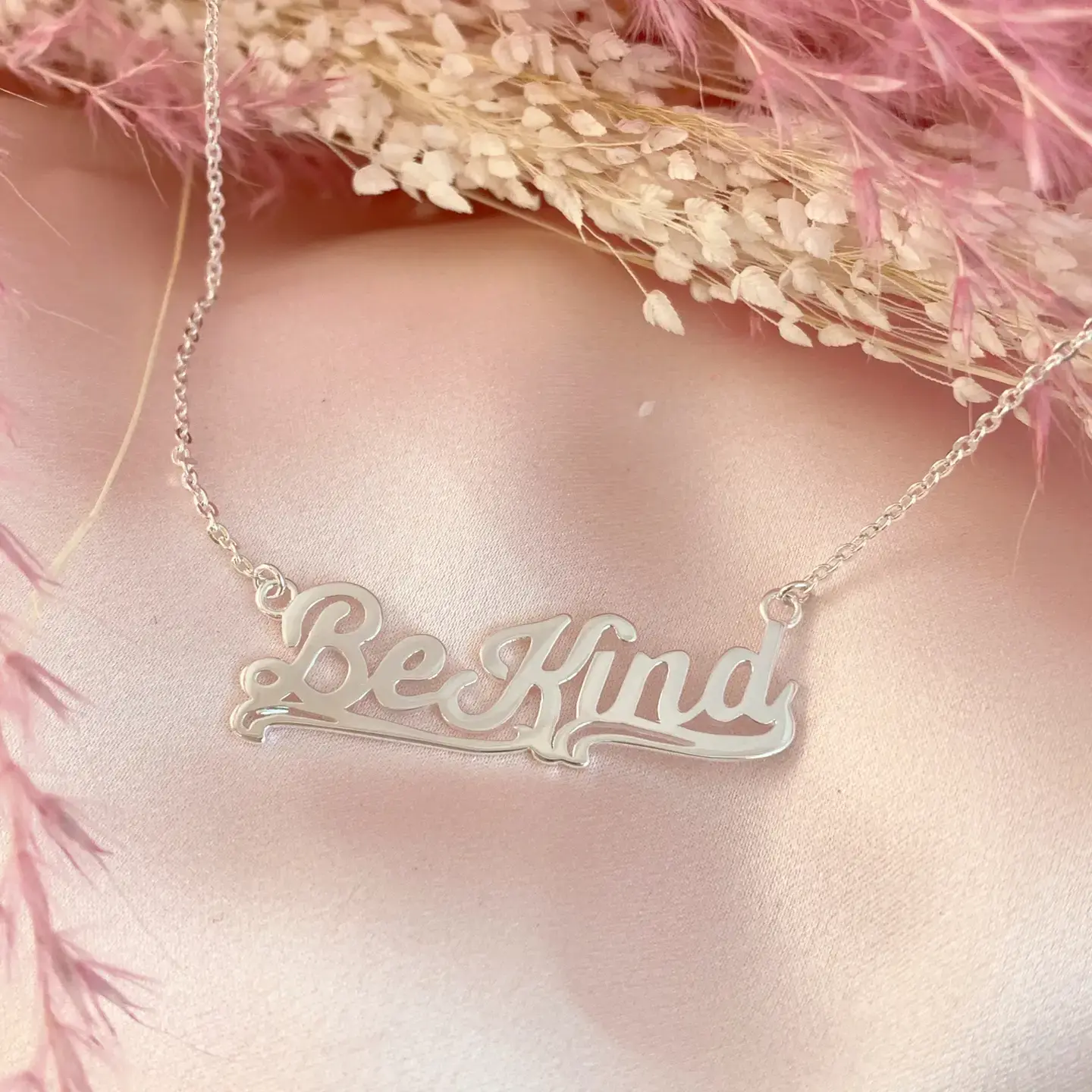 Wildflower & Co. Be Kind Nameplate Necklace - Sterling Silver