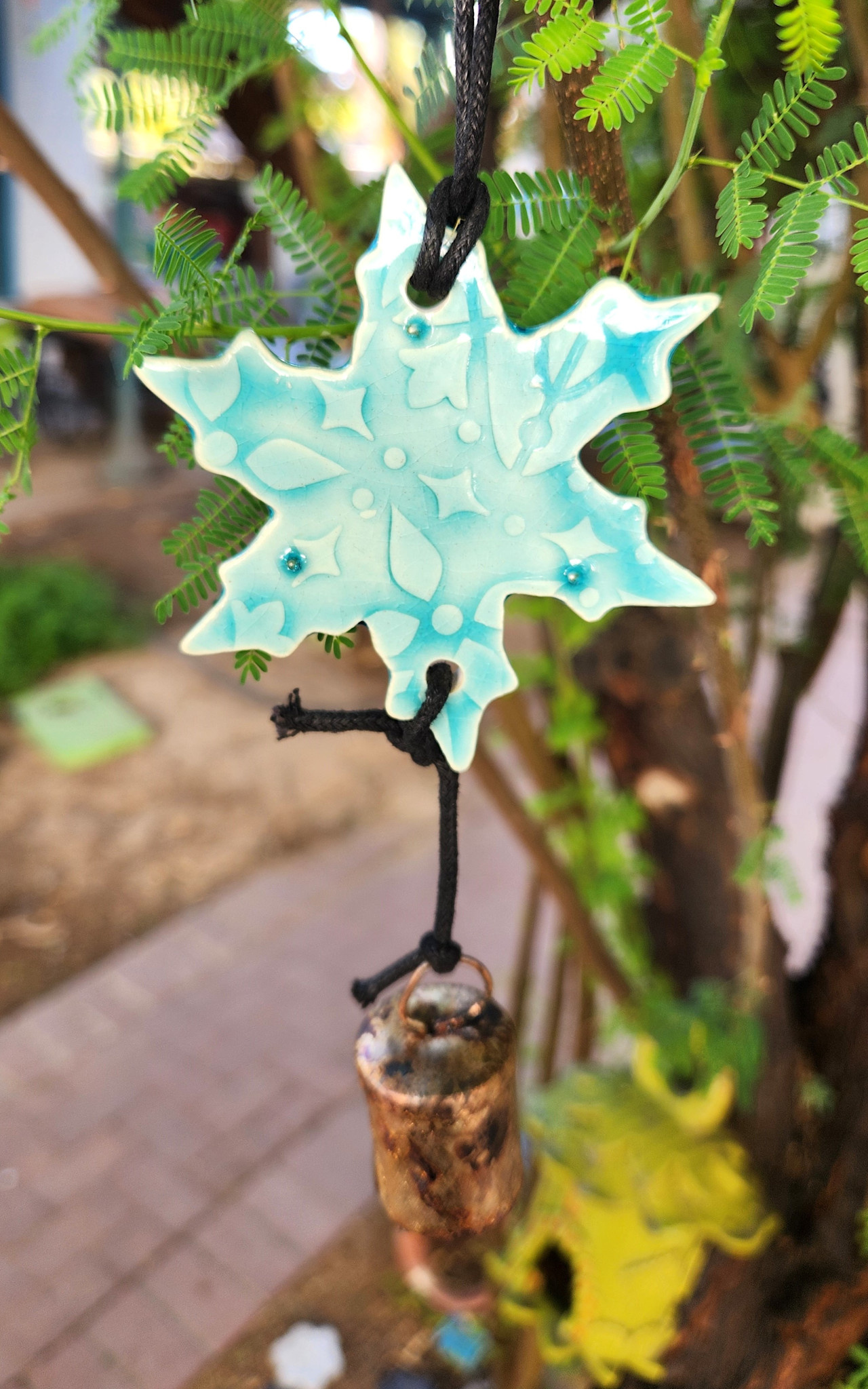 Ben's Bells Snowflake Ornament - Blue Crackle