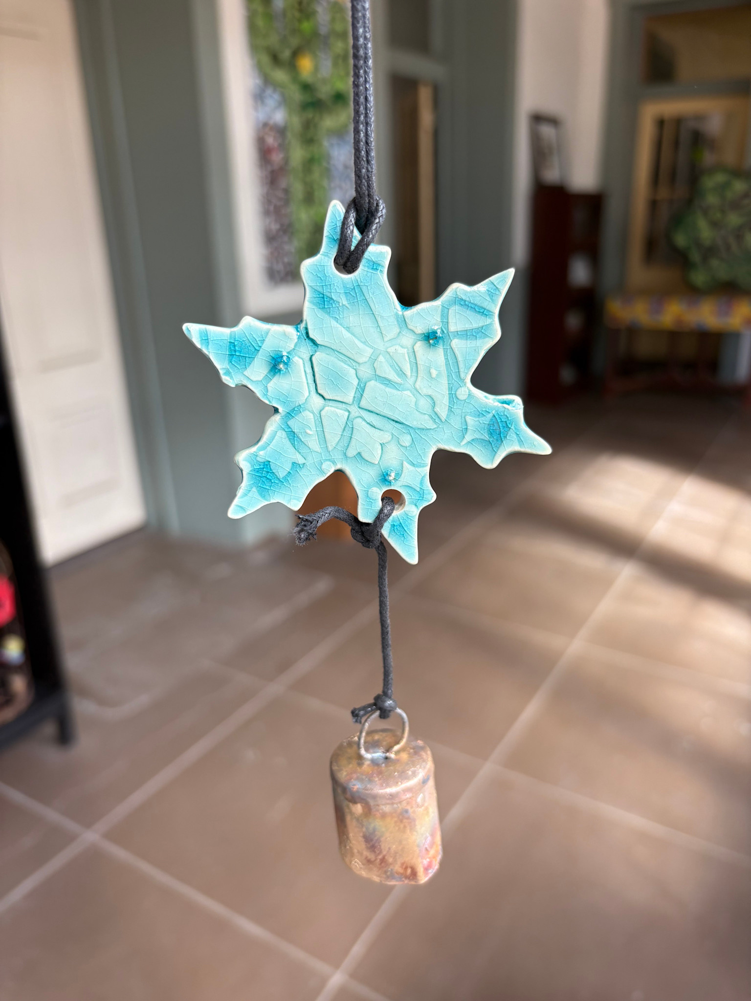 Ben's Bells Snowflake Ornament - Blue Crackle