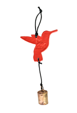 Ben's Bells Hummingbird Ornament - Poppy Orange Floral