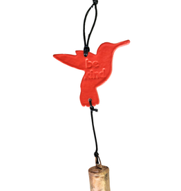 Ben's Bells Hummingbird Ornament - Poppy Orange Floral