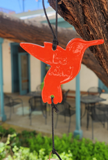 Ben's Bells Hummingbird Ornament - Poppy Orange Floral