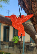 Ben's Bells Hummingbird Ornament - Poppy Orange Floral