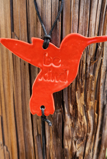 Ben's Bells Hummingbird Ornament - Poppy Orange Floral