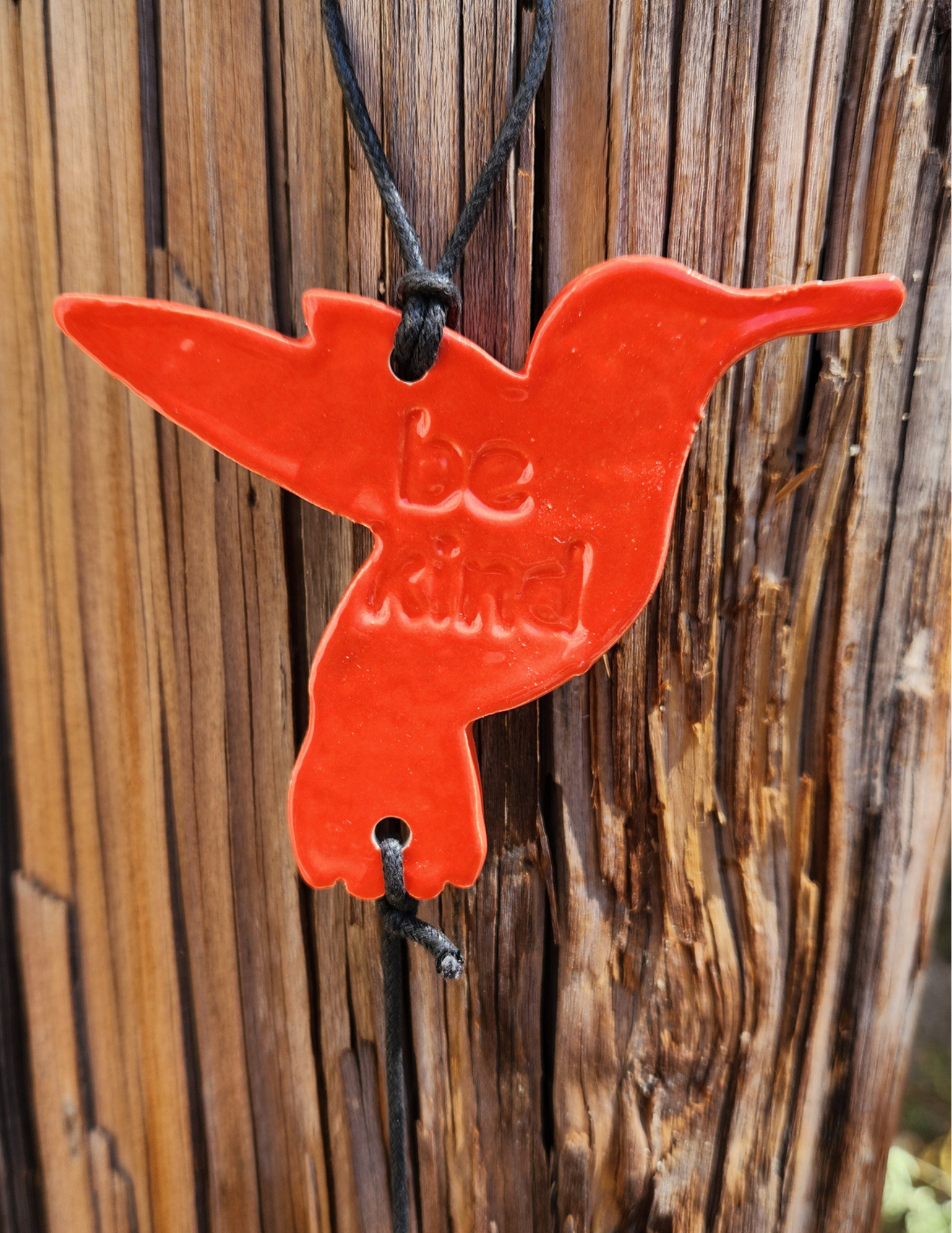 Ben's Bells Hummingbird Ornament - Poppy Orange Floral
