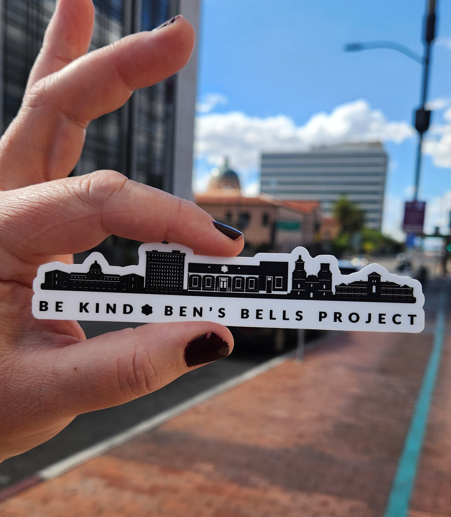 Ben's Bells Vinyl Sticker - Downtown Skyline