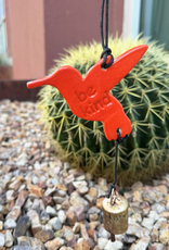 Ben's Bells Hummingbird Ornament - Poppy Orange Floral