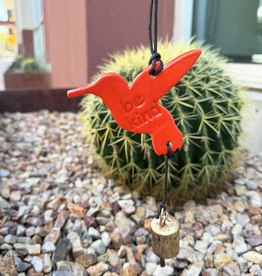 Ben's Bells Hummingbird Ornament - Poppy Orange Floral