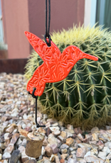 Ben's Bells Hummingbird Ornament - Poppy Orange Floral