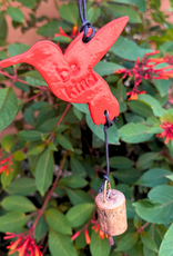 Ben's Bells Hummingbird Ornament - Poppy Orange Floral