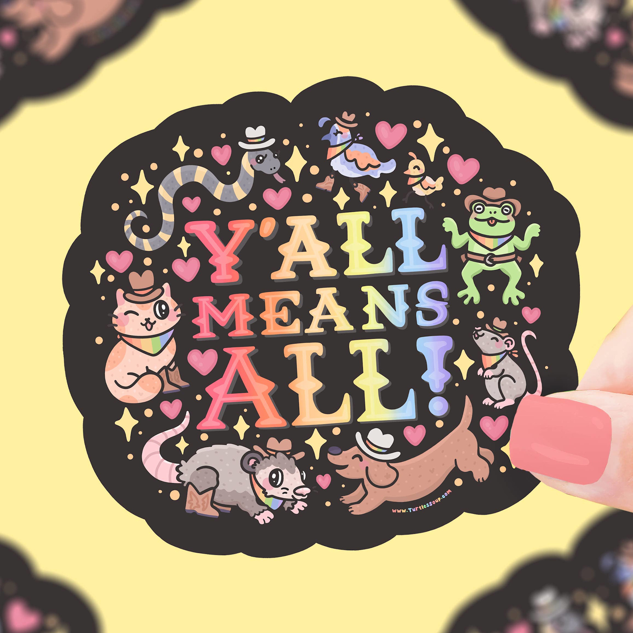 Turtle's Soup Vinyl Sticker - Y'all Means All