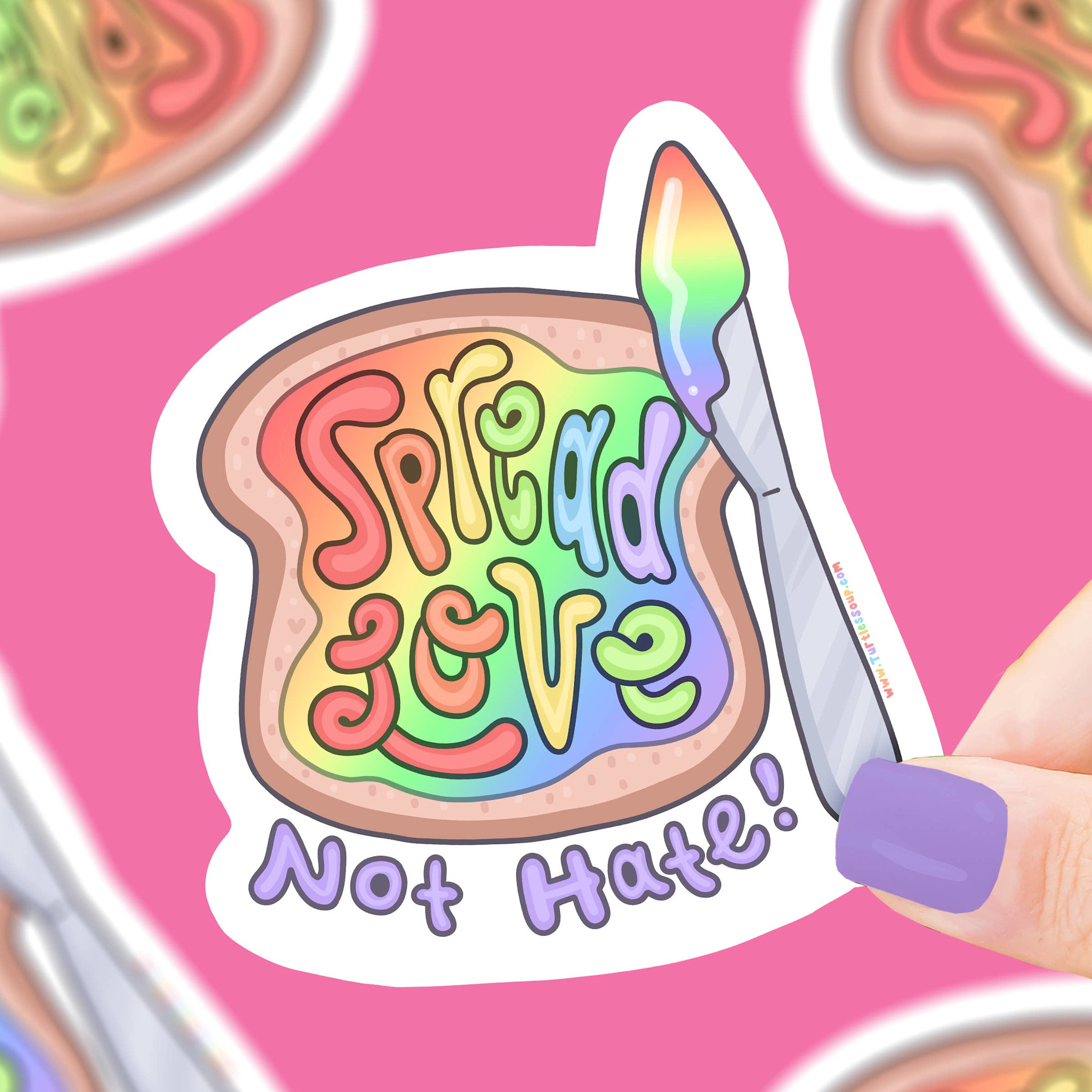 Turtle's Soup Vinyl Sticker - Spread Love Not Hate